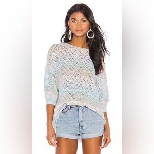 Show Me MuMu Pie In The Sky Sweater Rainbow Sorbet Knit Oversized Pullover large